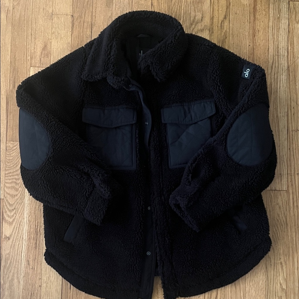 ALO Yoga Black Sherpa Fleece Jacket